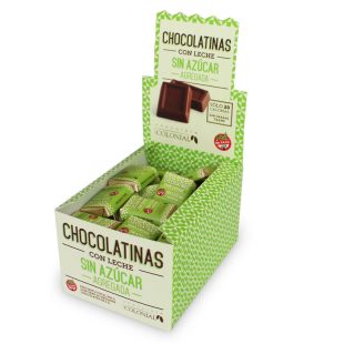 Chocolatinas con Leche Sin Azucar x 5g (50u x caja) – Chocolate Colonial