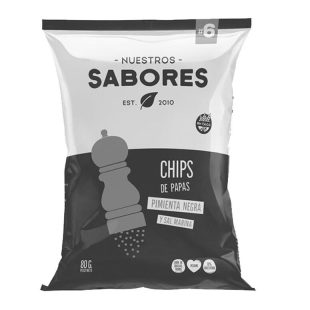 Chips de Papas con Pimienta Negra y Sal Marina x 80g – Nuestros Sabores